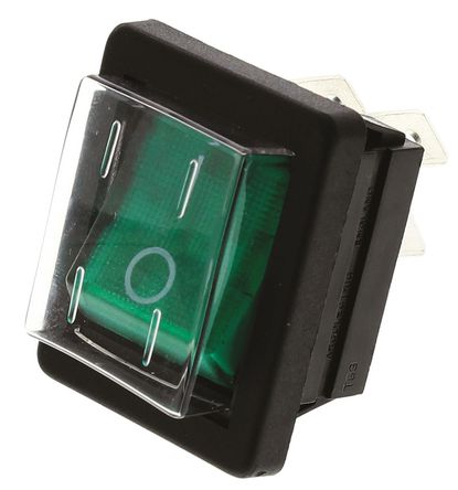 C1353ALGNC | Illuminated Green DPST Rocker Switch, On-Off, 16 A@ 250 V ...